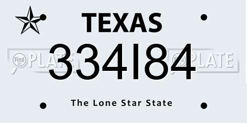 334I84 Texas License Plate