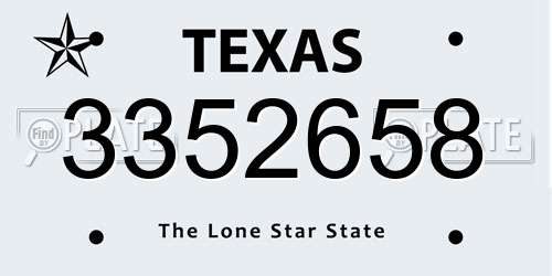 3352658 Texas License Plate