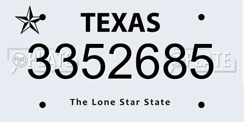 3352685 Texas License Plate