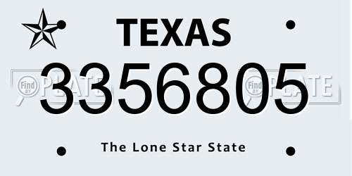 3356805 Texas License Plate