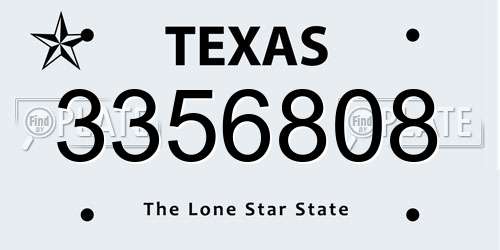 3356808 Texas License Plate