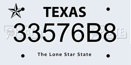 33576B8 Texas License Plate