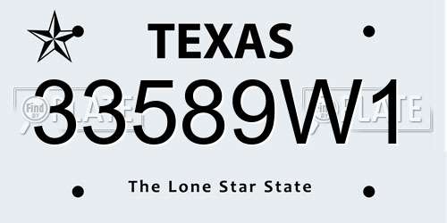 33589W1 Texas License Plate