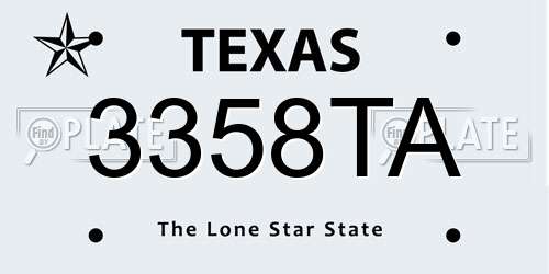 3358TA Texas License Plate
