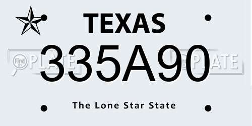 335A90 Texas License Plate