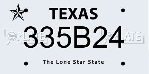 335B24 Texas License Plate