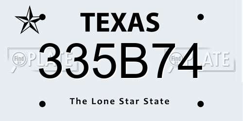 335B74 Texas License Plate