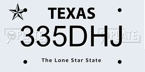335DHJ Texas License Plate