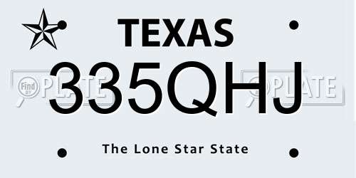 335QHJ Texas License Plate