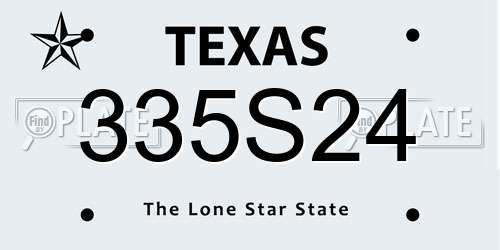 335S24 Texas License Plate