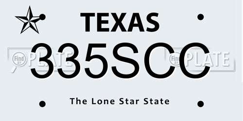 335SCC Texas License Plate
