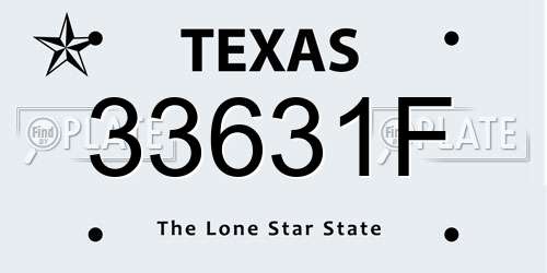 33631F Texas License Plate