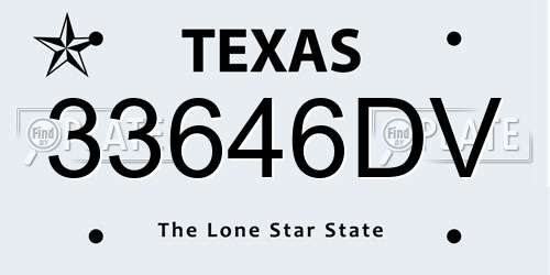 33646DV Texas License Plate