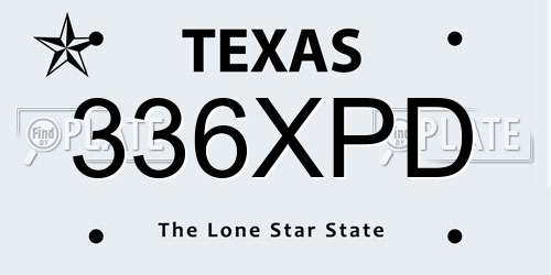 336XPD Texas License Plate