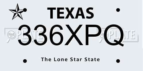336XPQ Texas License Plate