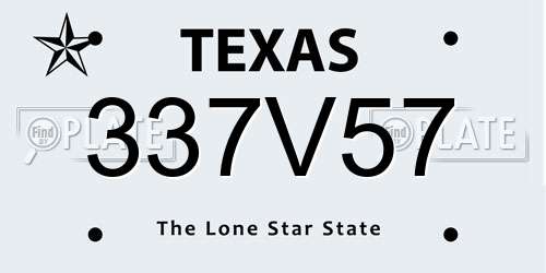 337V57 Texas License Plate
