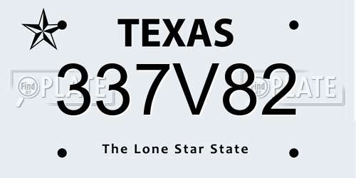 337V82 Texas License Plate
