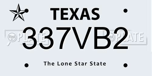 337VB2 Texas License Plate