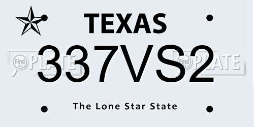 337VS2 Texas License Plate