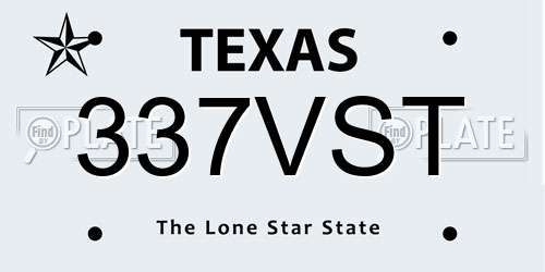 337VST Texas License Plate