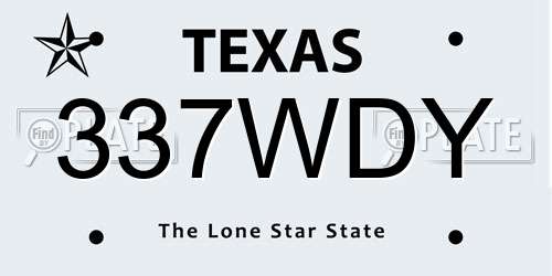 337WDY Texas License Plate