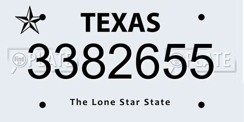 3382655 Texas License Plate