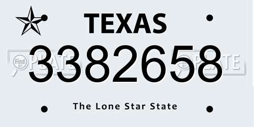 3382658 Texas License Plate