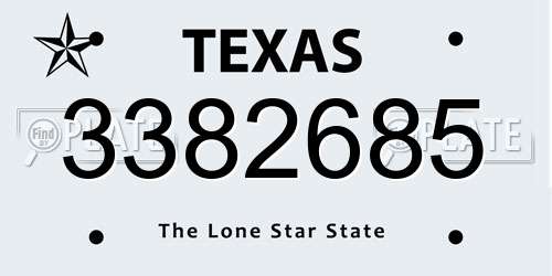3382685 Texas License Plate