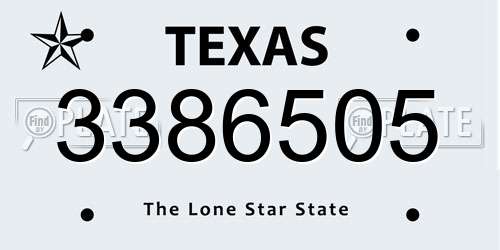 3386505 Texas License Plate