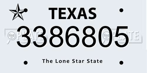 3386805 Texas License Plate
