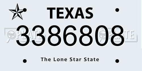 3386808 Texas License Plate