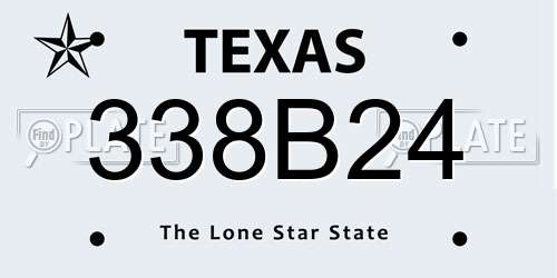 338B24 Texas License Plate