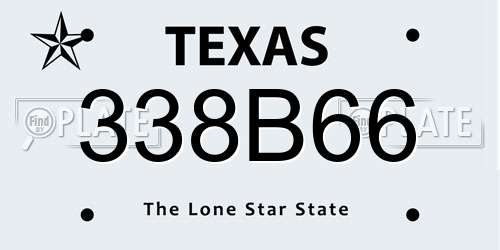 338B66 Texas License Plate