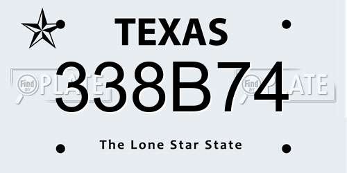 338B74 Texas License Plate