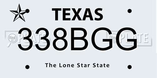 338BGG Texas License Plate