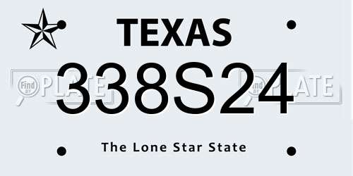 338S24 Texas License Plate