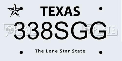 338SGG Texas License Plate