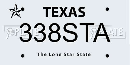 338STA Texas License Plate