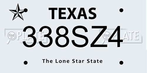 338SZ4 Texas License Plate