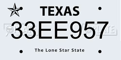 33EE957 Texas License Plate