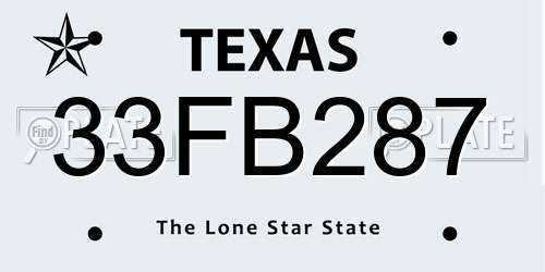 33FB287 Texas License Plate