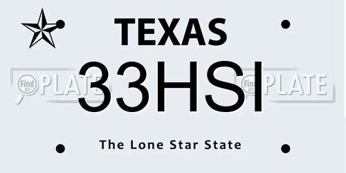 33HSI Texas License Plate
