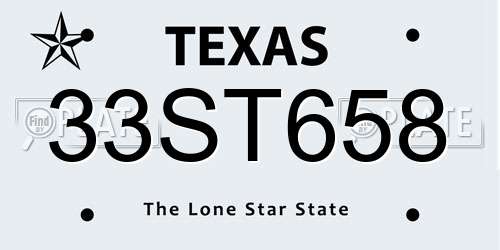 33ST658 Texas License Plate