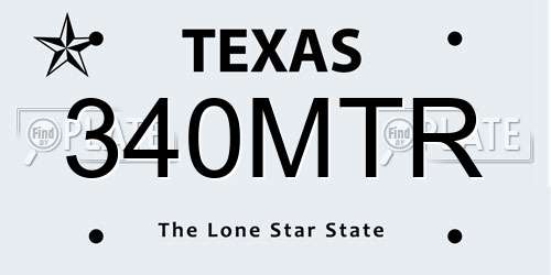 340MTR Texas License Plate