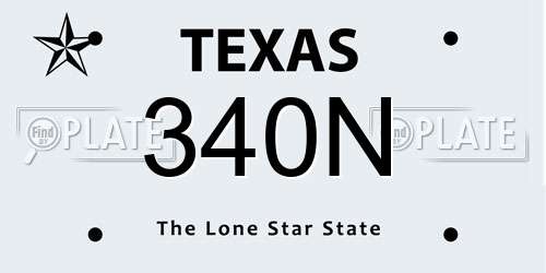 340N Texas License Plate