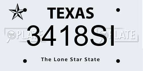 3418SI Texas License Plate
