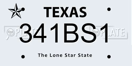 341BS1 Texas License Plate
