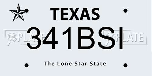 341BSI Texas License Plate