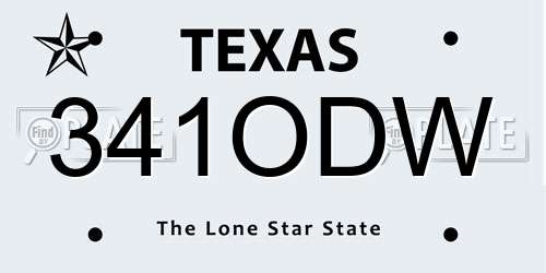341ODW Texas License Plate