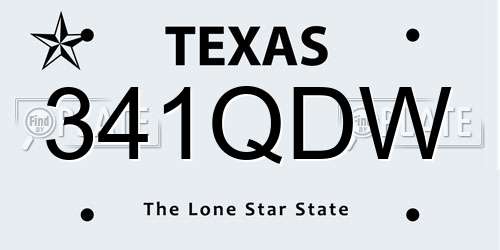 341QDW Texas License Plate